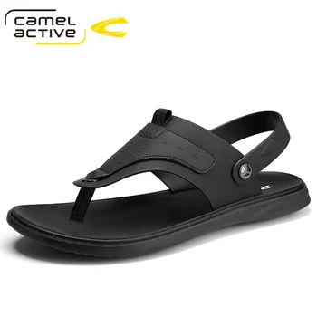 Camel Активные летние мужские пляжные сандалии, сандалии ручной работы из искусственной кожи, обувь для мужчин, прочная нескользящая обувь для отдыха