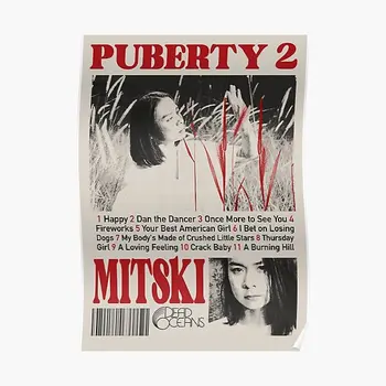 Puberty 2 От Mitski, Плакат, современная Забавная Винтажная художественная печать, Настенная роспись, Декор, Домашняя картина без рамки