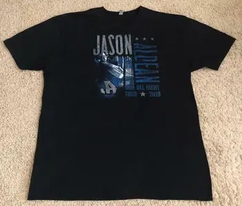 Мужская черная футболка Jason Aldean Ride All Night Tour 2019 Cities, размер XXL
