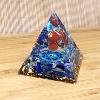 Новая серия Синих Рун Тайцзи, Обернутых Грибом, Мини-Пирамидальный Орнамент из Нефритовой смолы