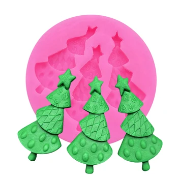 Рождественская Елка Силиконовая форма Sugarcraft Форма для выпечки шоколадных кексов Инструменты для украшения помадных тортов